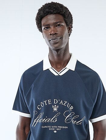 T-shirt polo imprimé à message