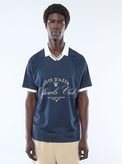 T-shirt polo imprimé à message - Kiabi