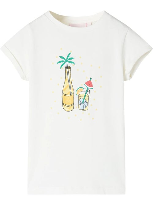 T-shirt pour enfants coton encolure ronde imprimé boissons - vidaxl - Kiabi T-shirt pour enfants coton encolure ronde imprimé boissons - vidaxl - Kiabi