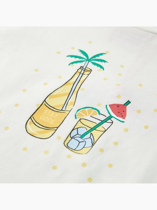 T-shirt pour enfants coton encolure ronde imprimé boissons - vidaxl - Kiabi T-shirt pour enfants coton encolure ronde imprimé boissons - vidaxl - Kiabi