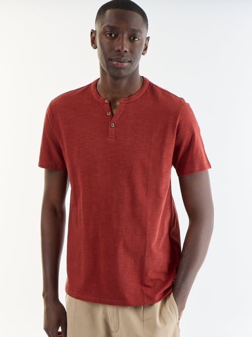 T-shirt pour homme à col tunisien uni - Kiabi T-shirt pour homme à col tunisien uni - Kiabi