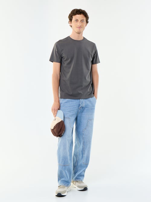 T-shirt pour homme en coton uni à col rond - Kiabi T-shirt pour homme en coton uni à col rond - Kiabi