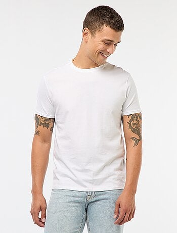 T-shirt en jersey uni à col rond pour homme