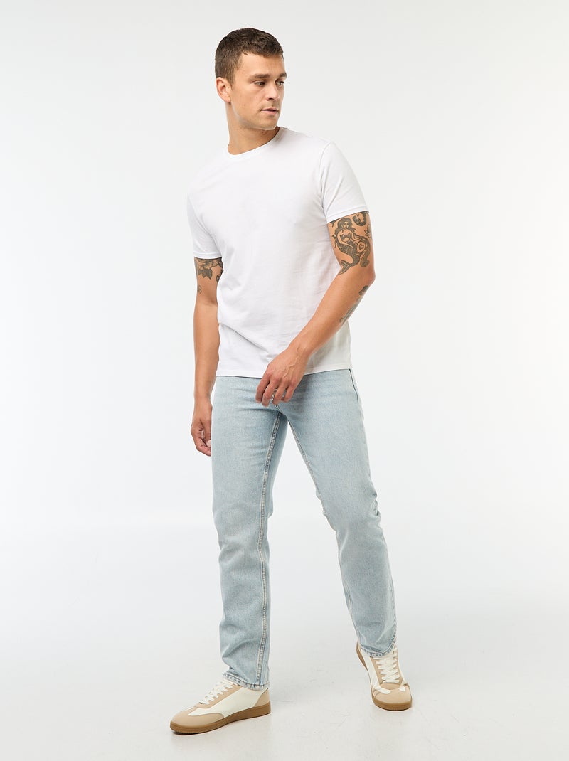 T-shirt pour Homme en jersey uni à col rond Blanc - Kiabi