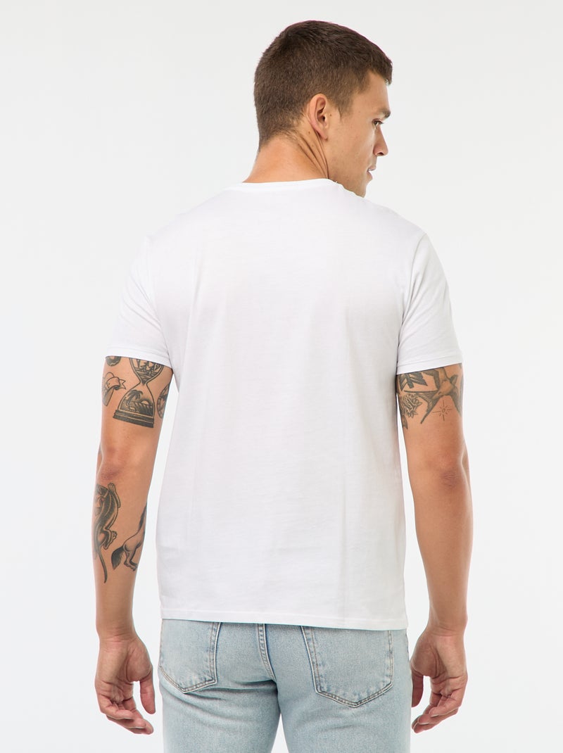 T-shirt pour Homme en jersey uni à col rond Blanc - Kiabi