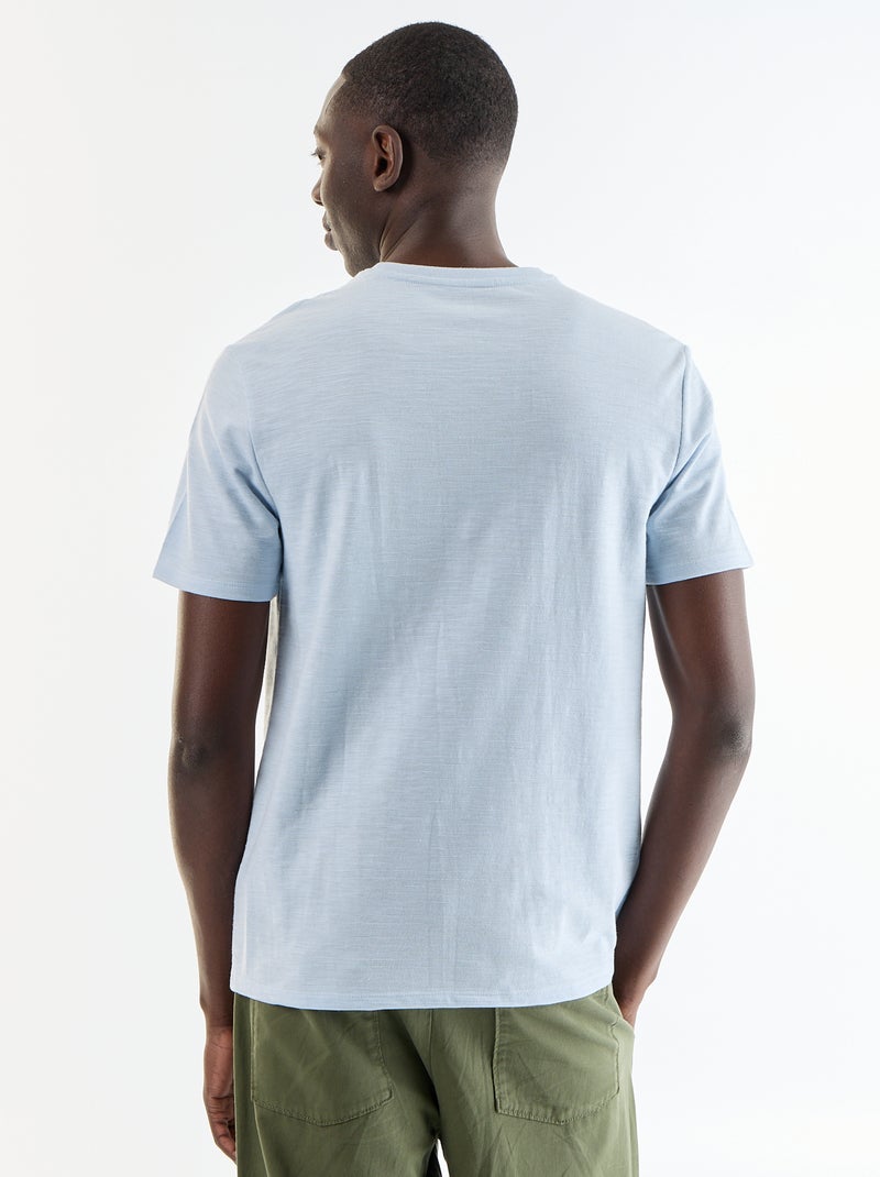 T-shirt pour homme uni à col rond Bleu - Kiabi