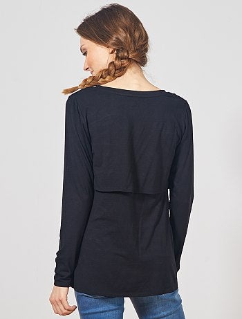 T-shirt pour l'allaitement effet 2 en 1 - Kiabi