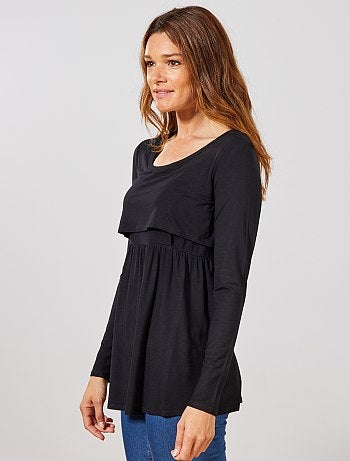 T-shirt pour l'allaitement effet 2 en 1 - Kiabi