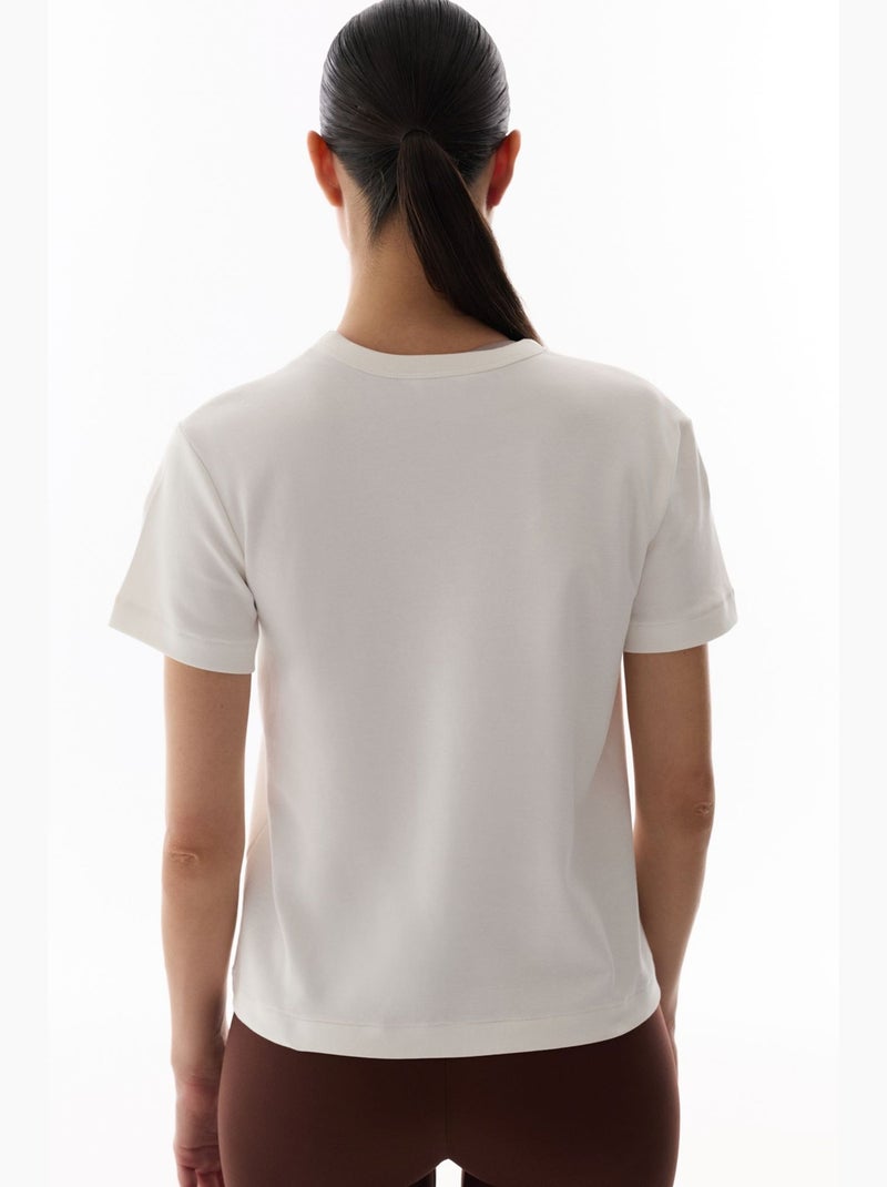 T-shirt premium à manches courtes, aspect déchiré penti Blanc - Kiabi