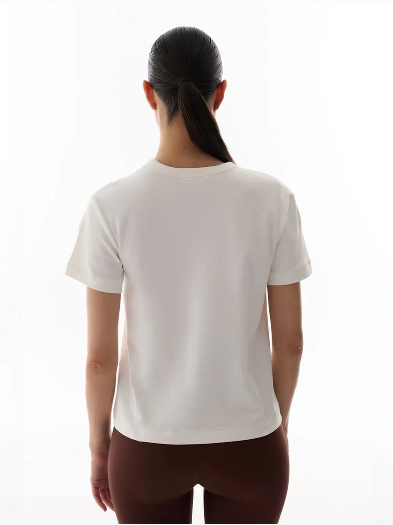 T-shirt premium à manches courtes penti Blanc cassé - Kiabi