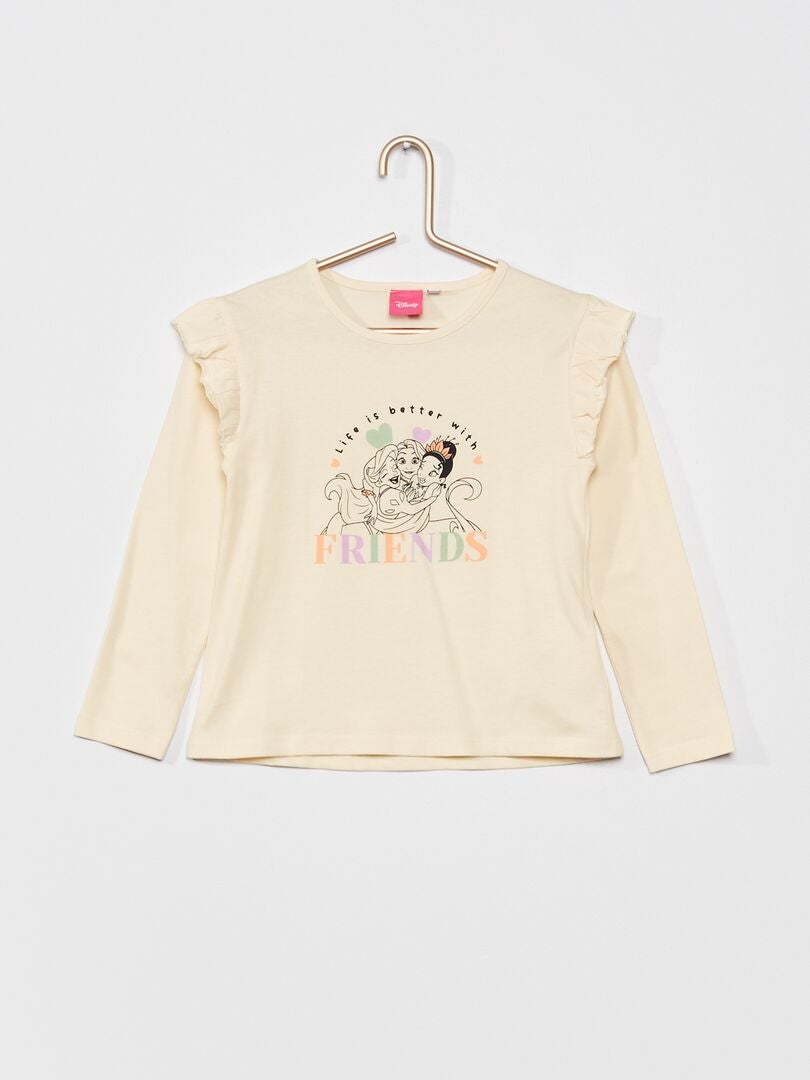 T-shirt 'princesses Disney' en jersey Ecru - Kiabi