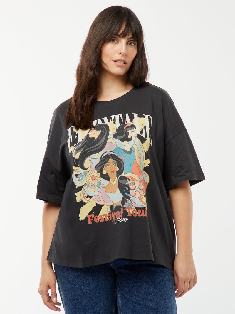 T-shirt 'Princesses' 'Disney' manches courtes NOIR - Kiabi