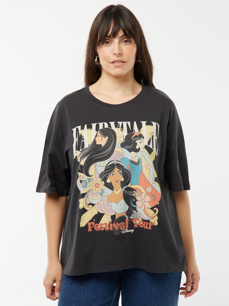 T-shirt 'Princesses' 'Disney' manches courtes NOIR - Kiabi