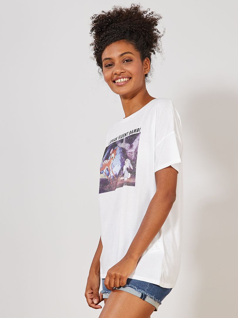 T-shirt print 'Bambi' blanc - Kiabi