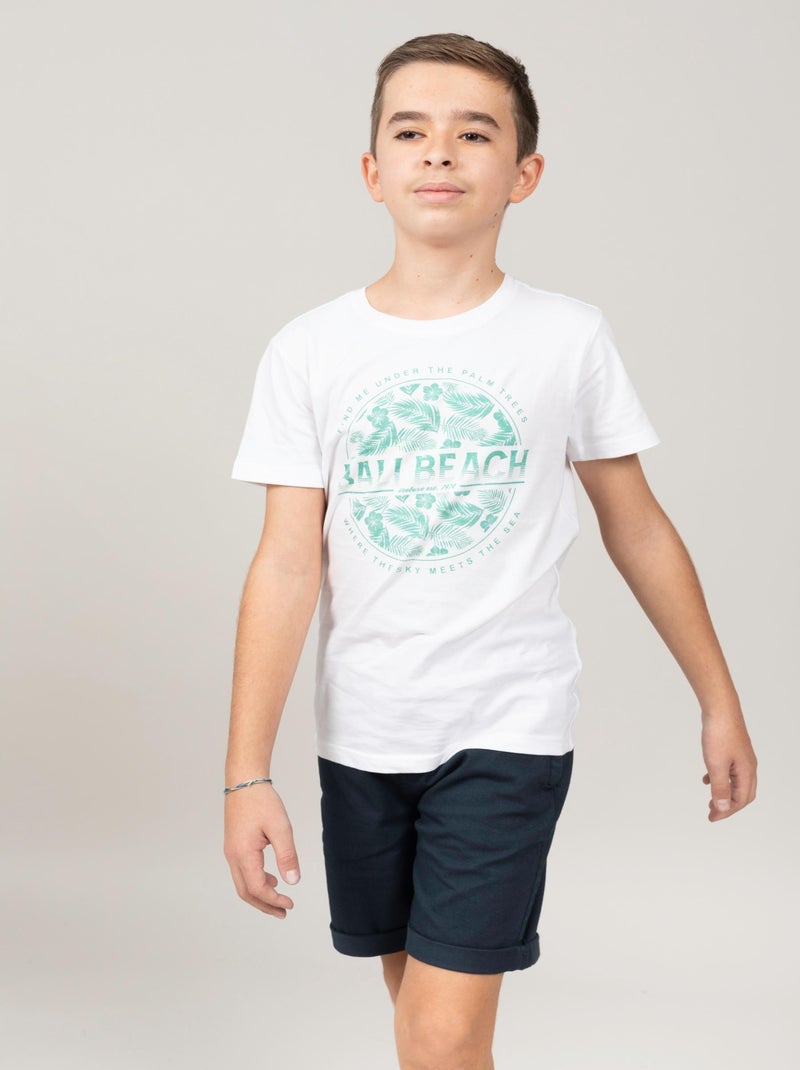 T-shirt print summer 'Deeluxe' Blanc - Kiabi