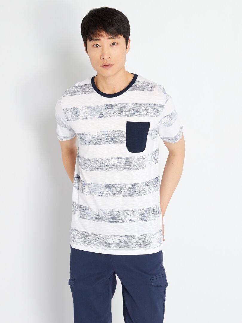 T-shirt 'Produkt' en jersey à rayures Bleu - Kiabi