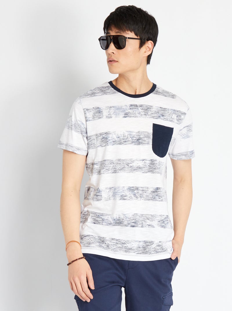 T-shirt 'Produkt' en jersey à rayures Bleu - Kiabi