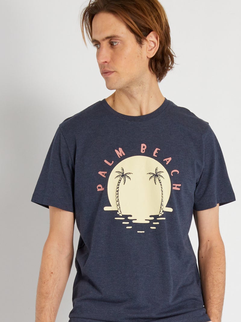 T-shirt 'Produkt ' en jersey avec imprimé bleu marine - Kiabi