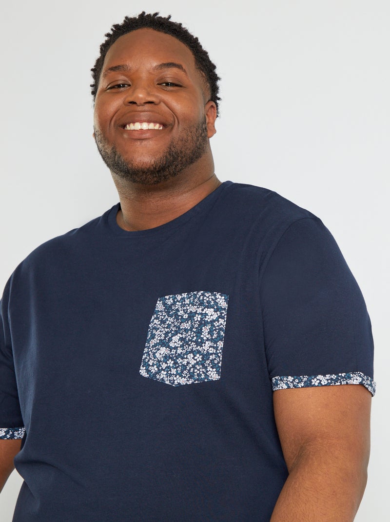 T-shirt 'Produkt' en jersey avec poche bleu marine - Kiabi