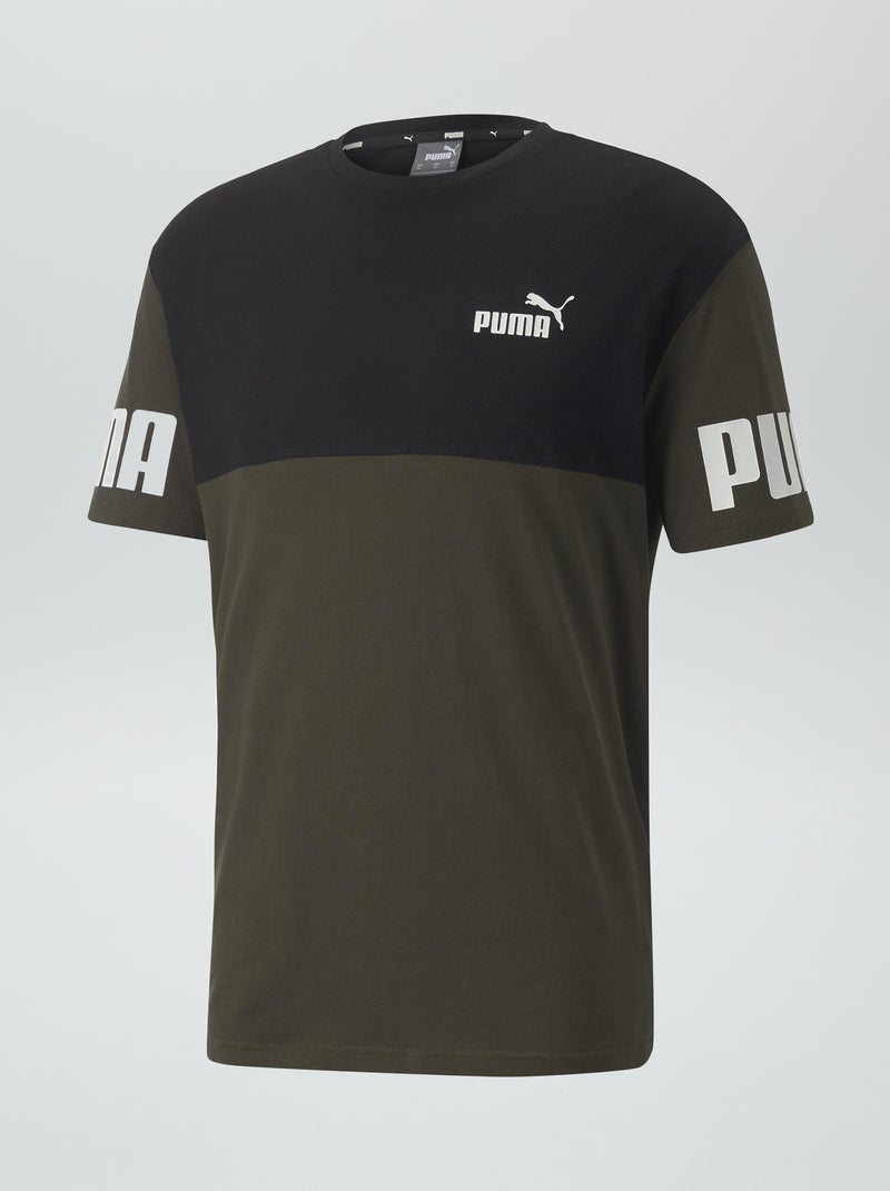 T-shirt 'Puma' à col rond Kaki - Kiabi