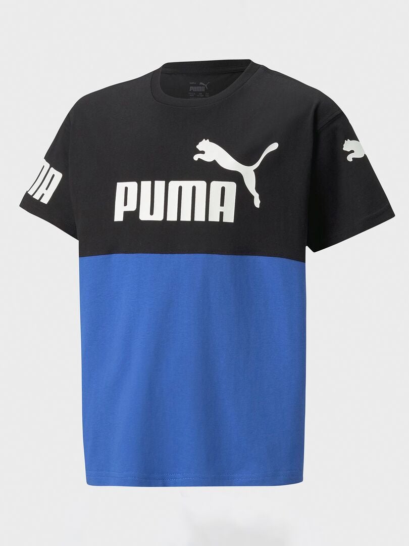 T-shirt 'Puma' bicolore à col rond Noir - Kiabi