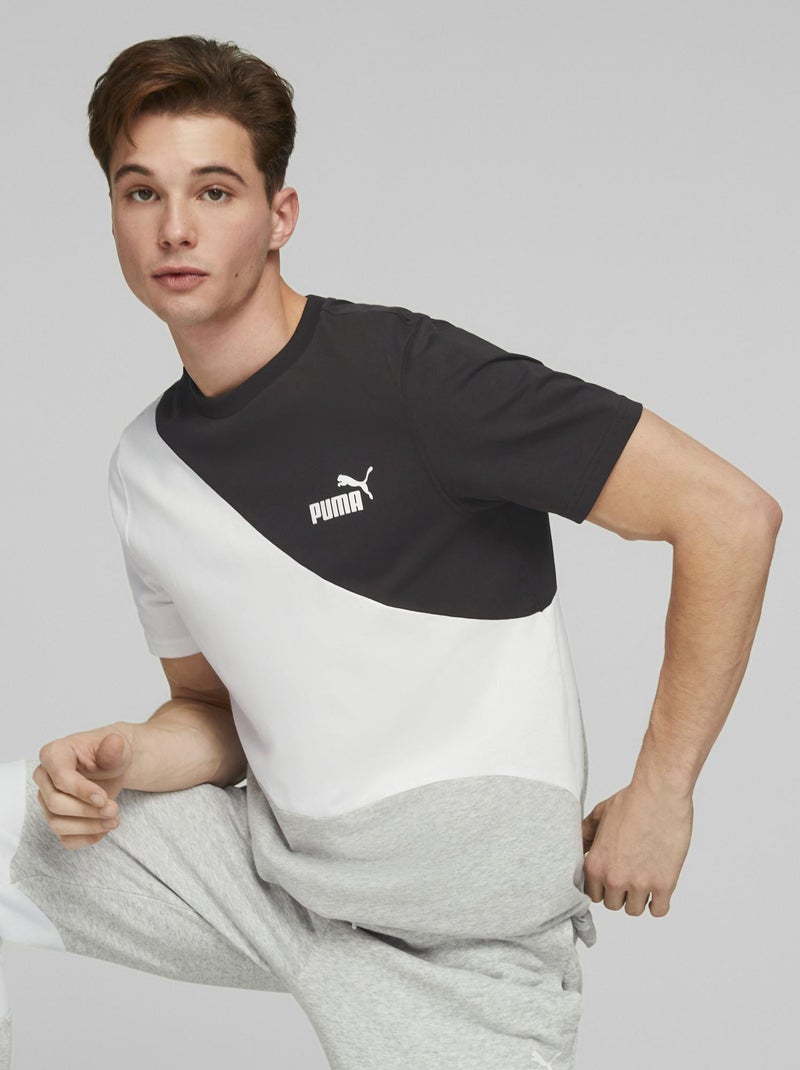 T-shirt 'Puma' color-block Noir - Kiabi