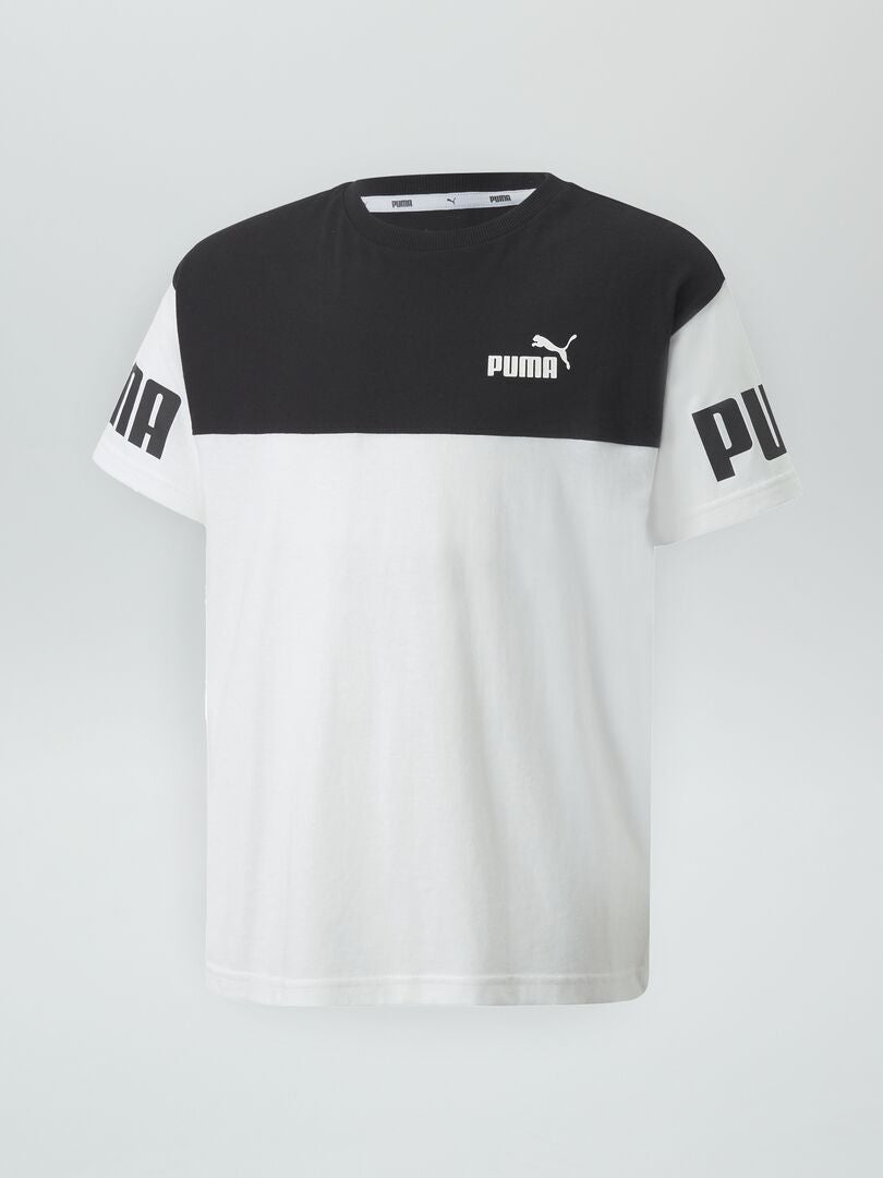 T-shirt 'Puma' colorblock Noir/Blanc - Kiabi