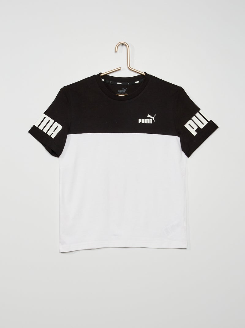 T-shirt 'Puma' en jersey noir/blanc - Kiabi