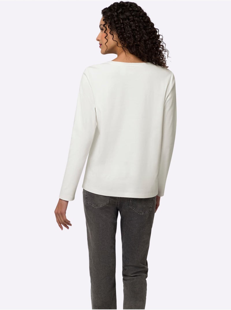 T-shirt Pur Coton - Taille Standard - helline Ecru - Kiabi