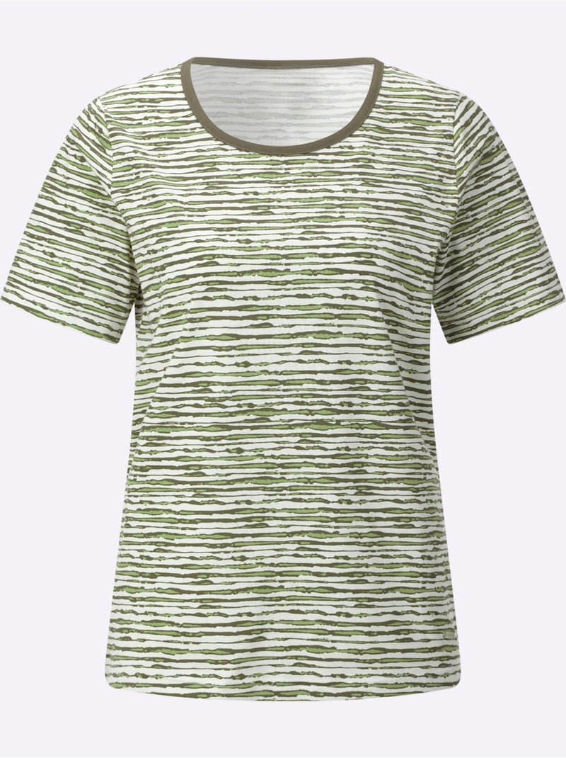 T-shirt Pur Coton - Taille Standard - Witt Vert kaki - Kiabi