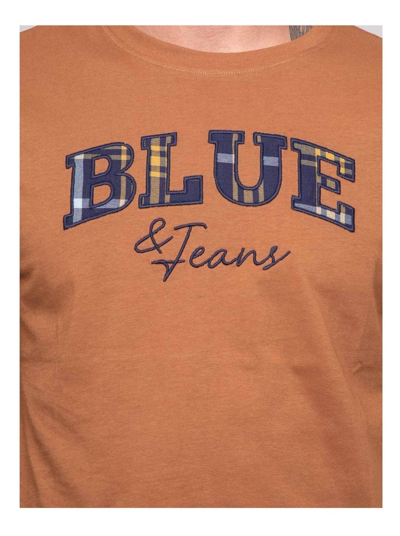 T-shirt pur coton à motif JACKHORN Marron caramel - Kiabi