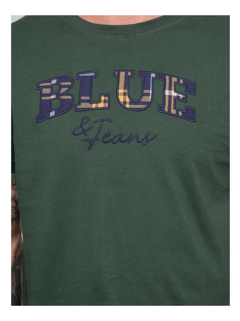 T-shirt pur coton à motif JACKHORN Vert forêt - Kiabi