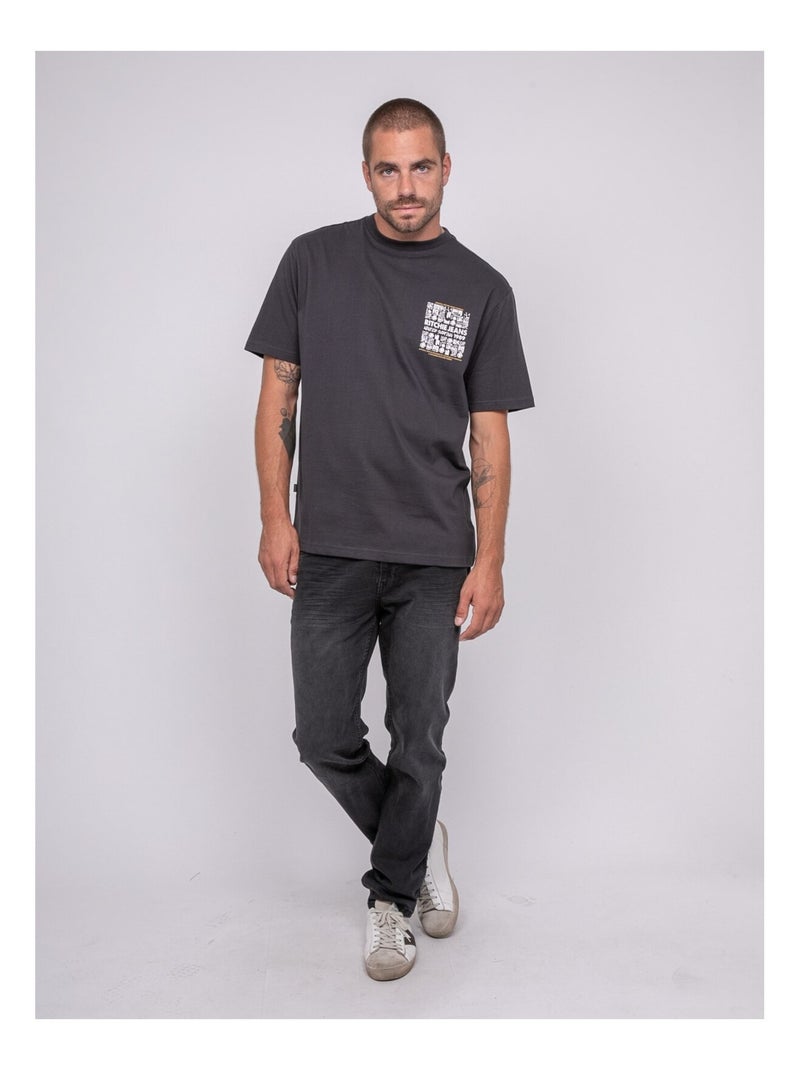T-shirt pur coton à motif JARGNOL Gris - Kiabi