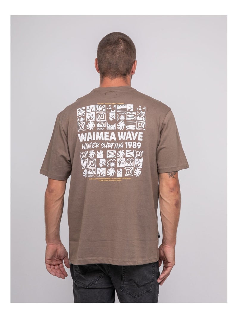 T-shirt pur coton à motif JARGNOL Marron - Kiabi