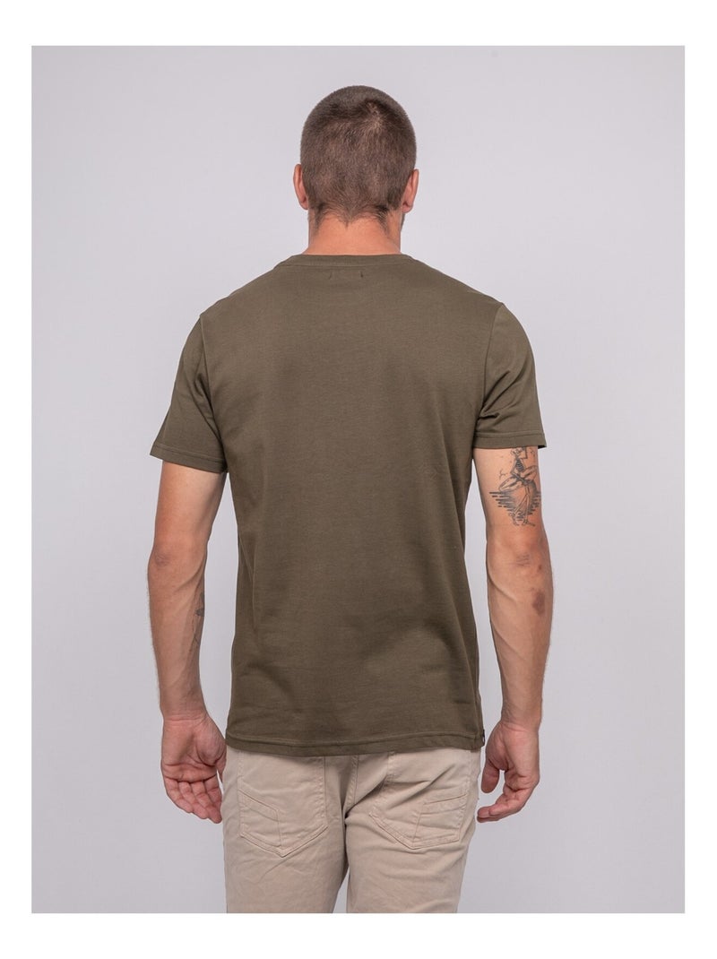 T-shirt pur coton à motif JORDIPAL Kaki - Kiabi