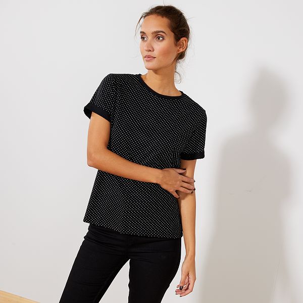 t shirt a pois femme