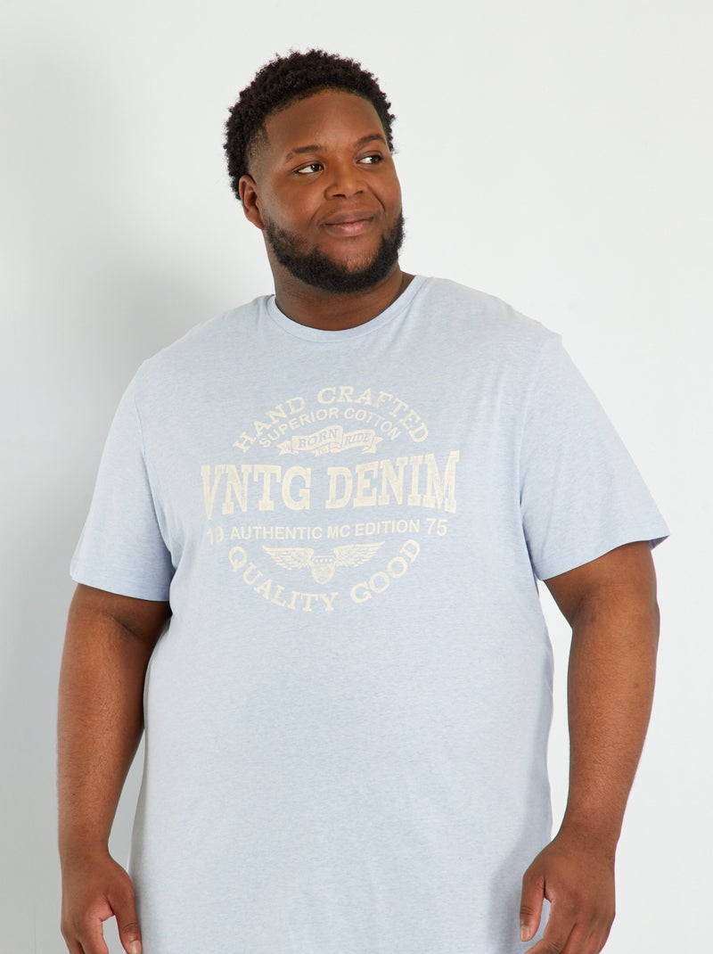 T-shirt pur coton Bleu - Kiabi