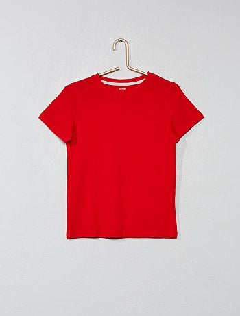 Product Le retour aux basiques ! - T-shirt pur coton - Manches courtes - Col rond fines côtesHabillement Garçon / Garçon 3-12 ans / Tee shirt, polo / T-shirt manches courtes Standard KIABI