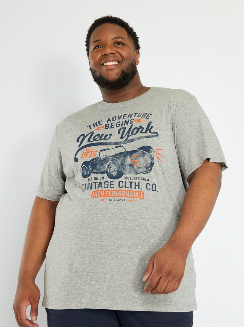 T-shirt pur coton Gris - Kiabi