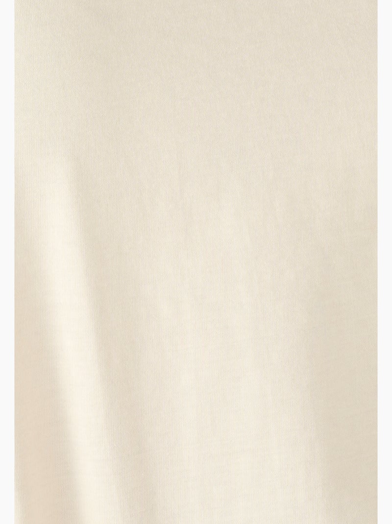 T-shirt pur coton manches brodées - Damart Marron - Kiabi