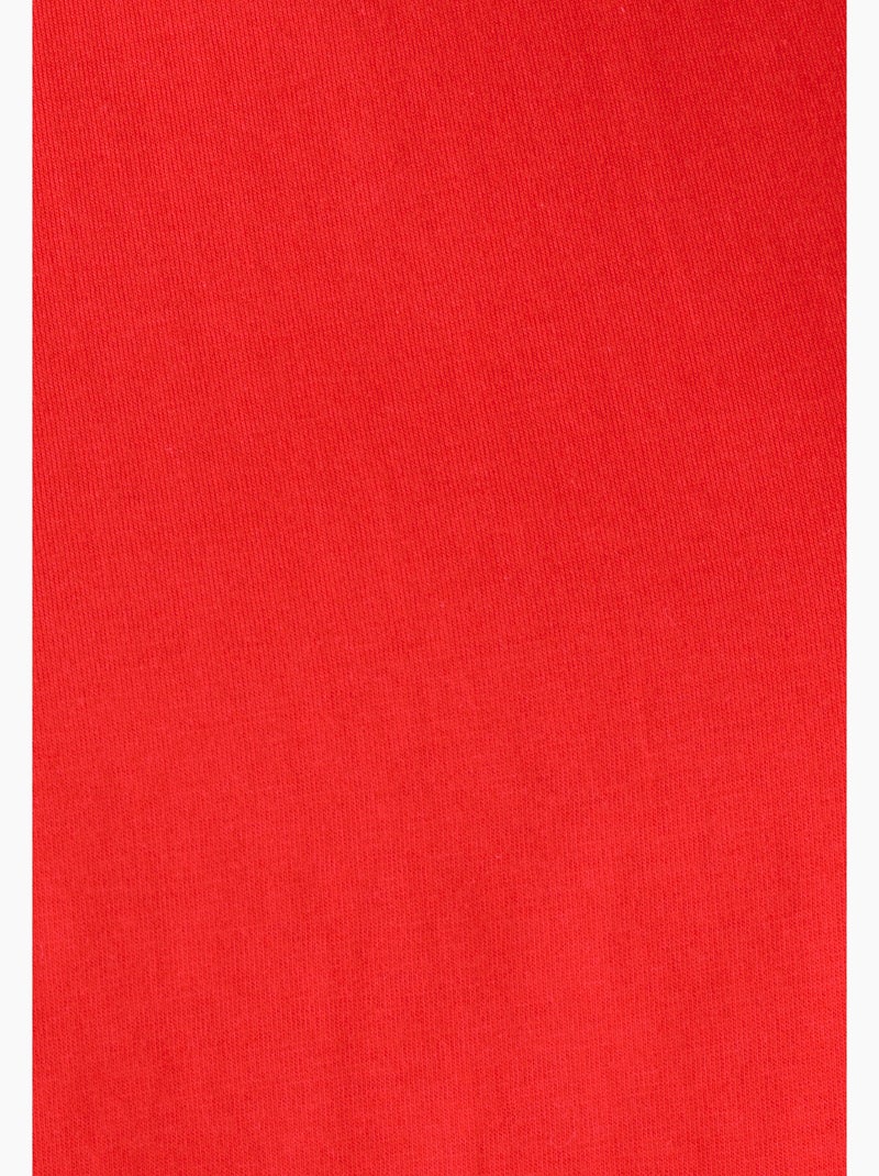 T-shirt pur coton manches brodées - Damart Rouge - Kiabi