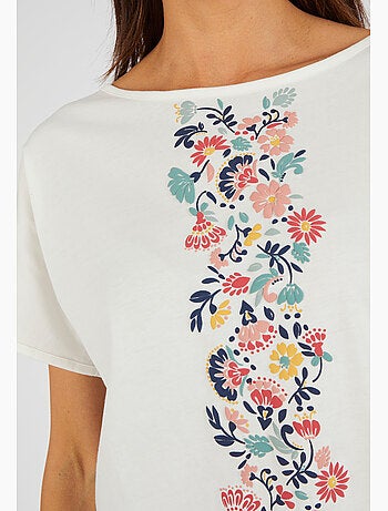 T-shirt pur coton motif reliéfé - Damart