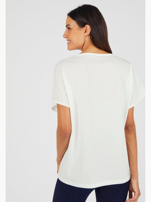 T-shirt pur coton motif reliéfé - Damart - Kiabi
