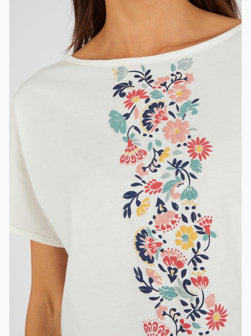 T-shirt pur coton motif reliéfé - Damart - Kiabi