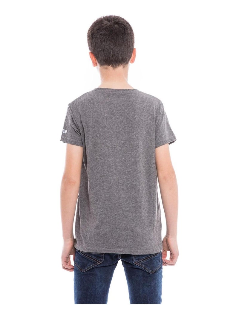 T-shirt pur coton organique NABAS garçon Gris foncé - Kiabi