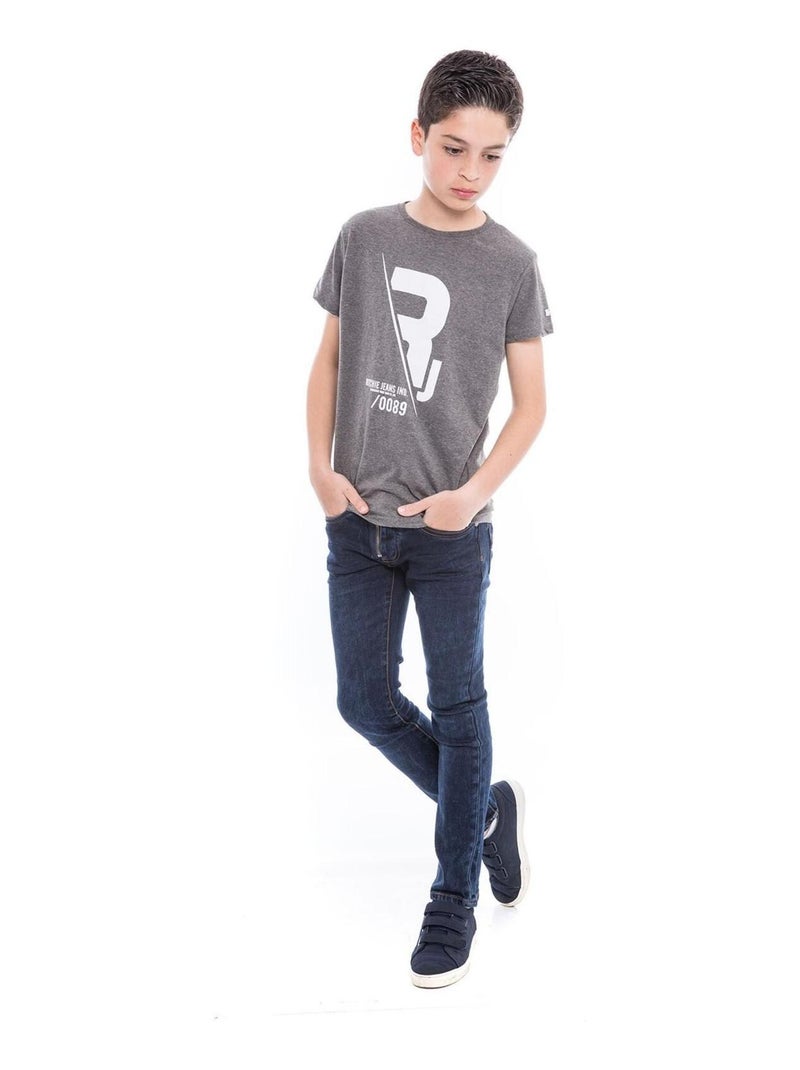 T-shirt pur coton organique NABAS garçon Gris foncé - Kiabi