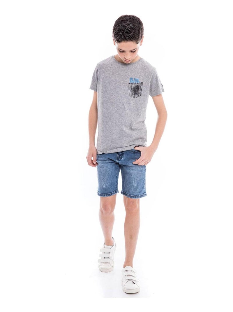 T-shirt pur coton organique NAMPTY garçon Gris - Kiabi
