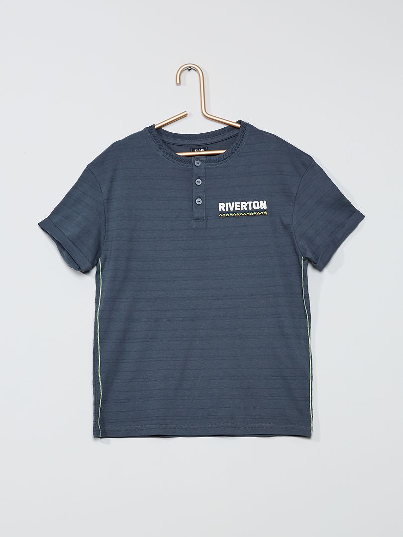 T-shirt pur coton 'riverton' gris - Kiabi