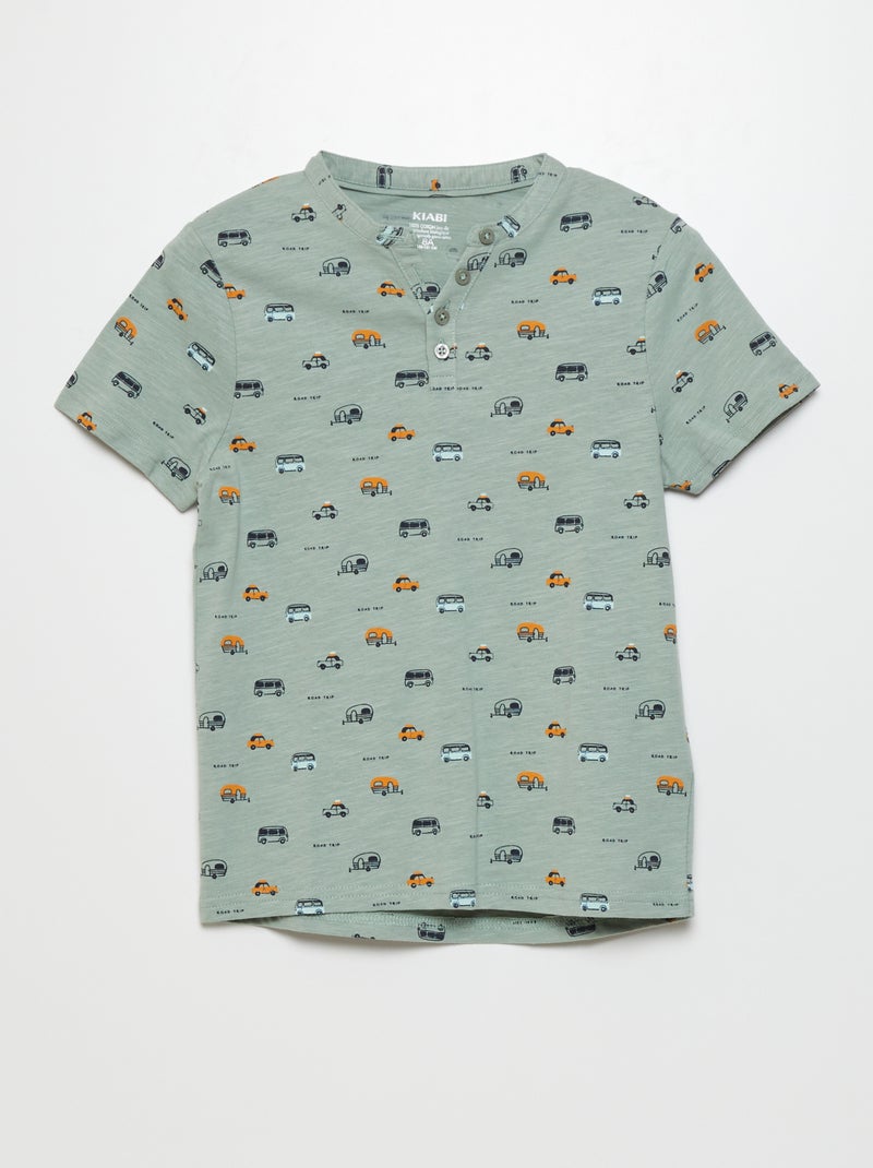 T-shirt pur coton Vert - Kiabi