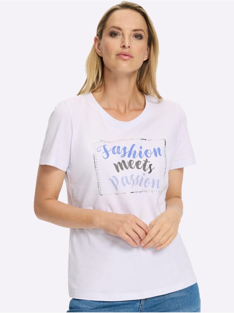 T-shirt Qualité Coton - Taille Standard - Helline Blanc - Kiabi